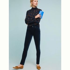 AG The Stevie Mid-Rise Velvet Skinny Ankle Jeans